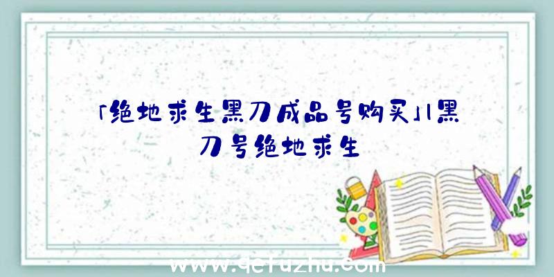 「绝地求生黑刀成品号购买」|黑刀号绝地求生